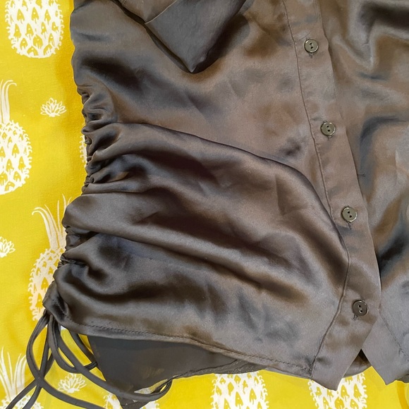 Zara Black Satin Rushed Mini Dress😉 - Picture 2 of 7